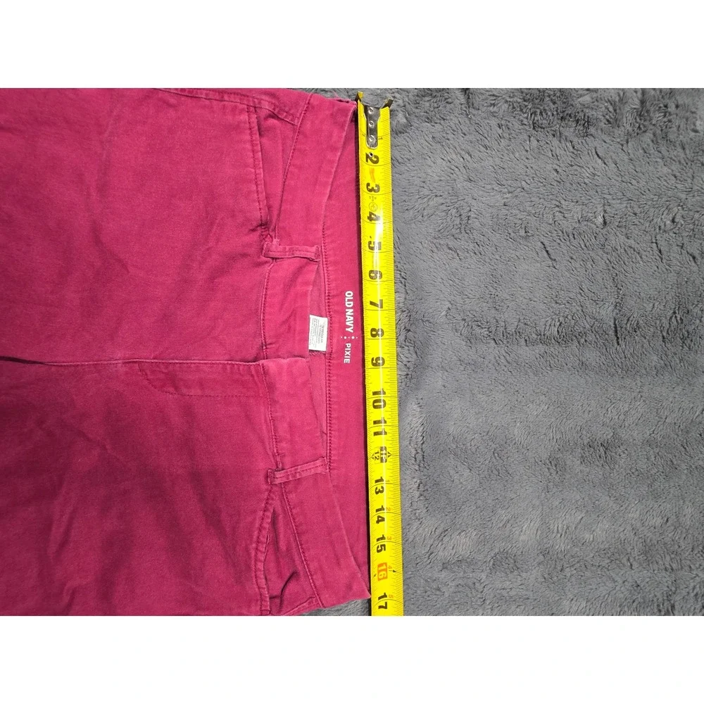 Old Navy Pixie Pants Womens 12 Regular Pink Berry Ankle Chino Trousers 1166